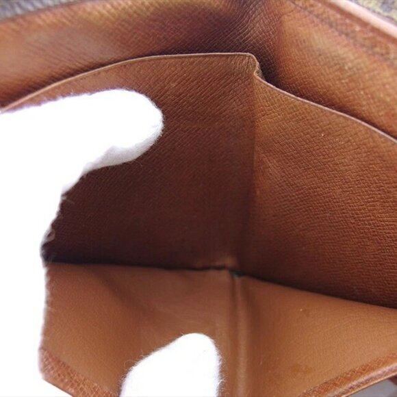 LOUIS VUITTON W Hook Wallet Monogram Dark PVC x Leather Authentic USED T21164 - Picture 4 of 7